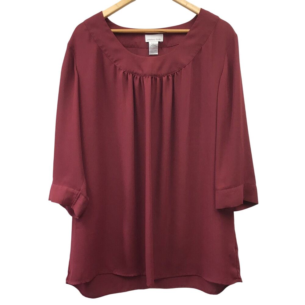 Chelsea Studio Top Womens Large Burgundy